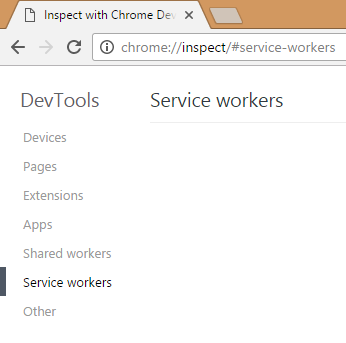 Chrome Service Workers inspector