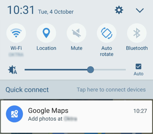 Creepy Google Maps notification