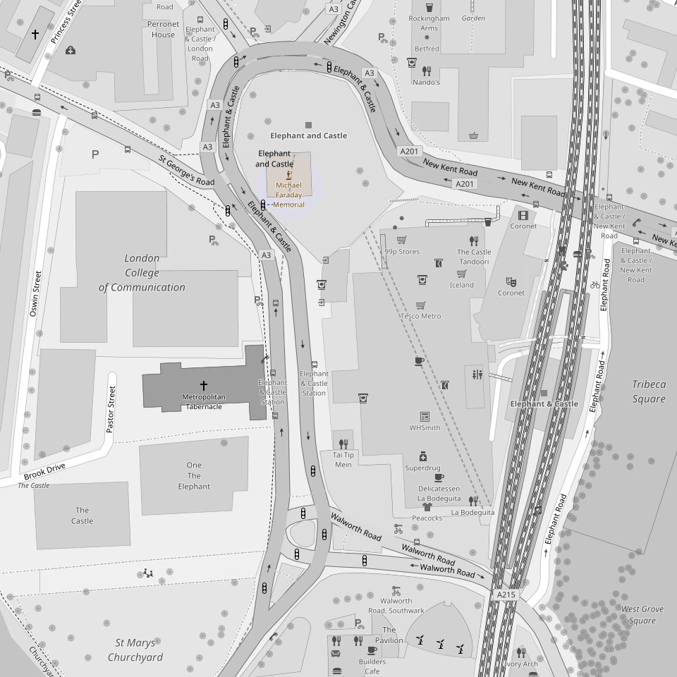 Map of Elephant and Castle