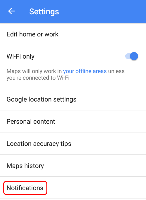 Turn off creepy Google Maps notification - step 1