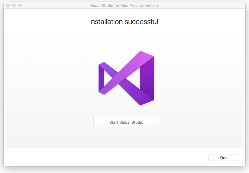 VS Mac install end