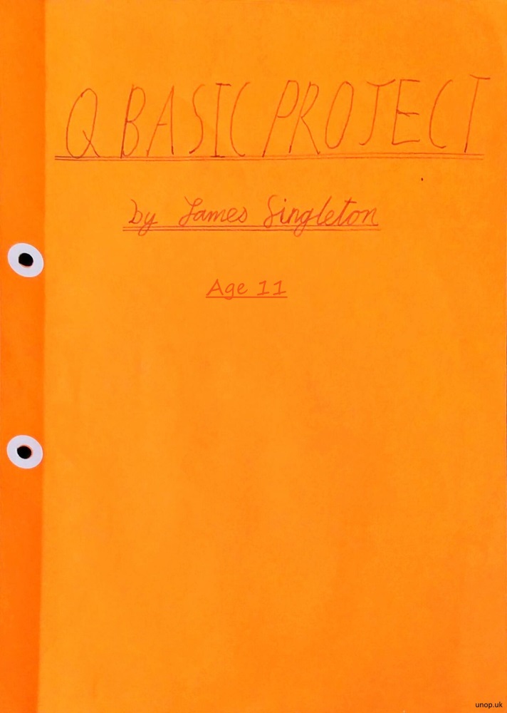 Q BASIC PROJECT James Singleton Age 11 PDF download