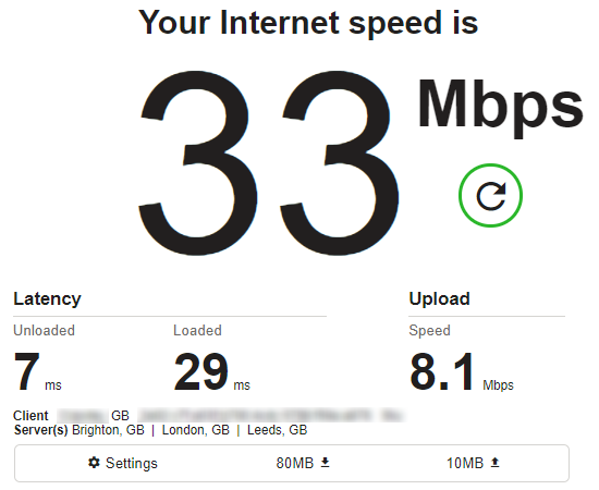 New ISP Speed Test