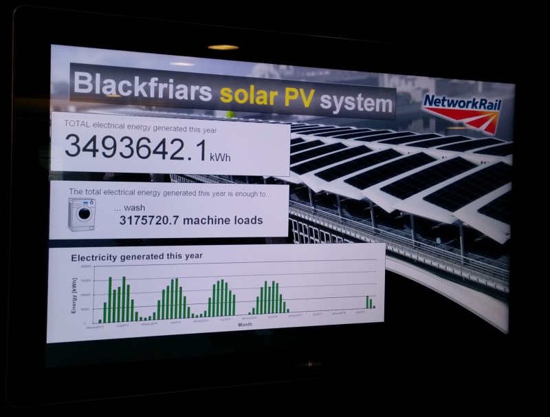 Blackfriars rail bridge solar PV system info