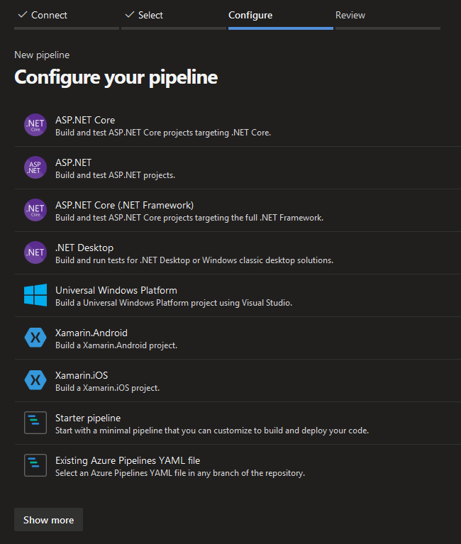 new pipeline configure