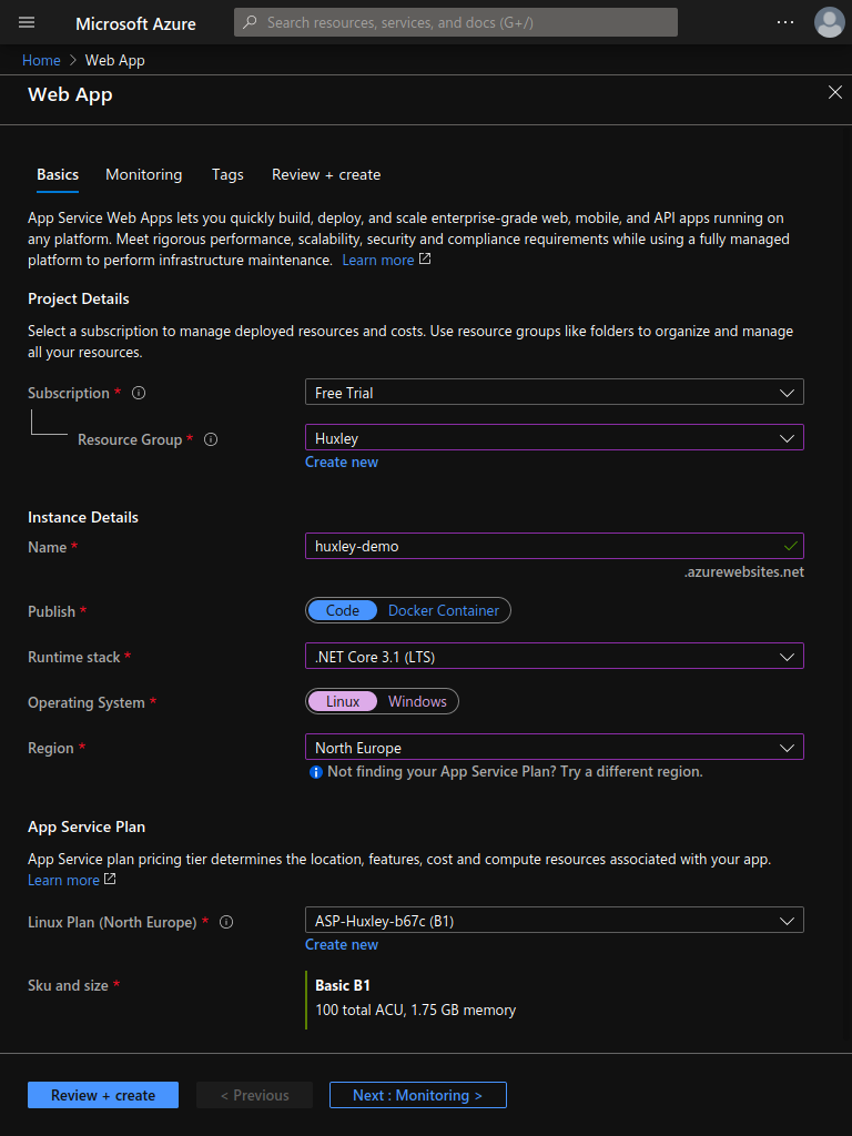 Azure App Services Configuration