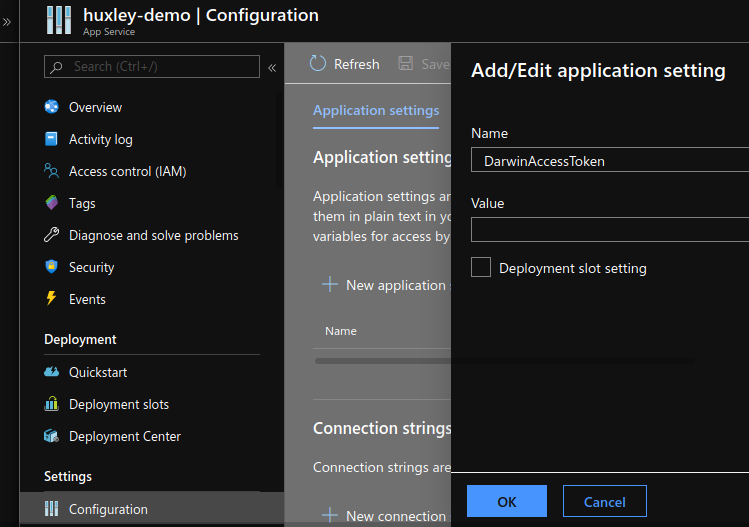 Azure App Services Settings