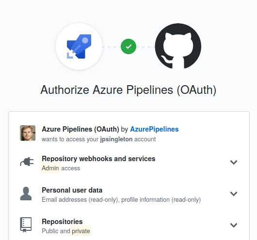 Azure Pipelines GitHub Auth