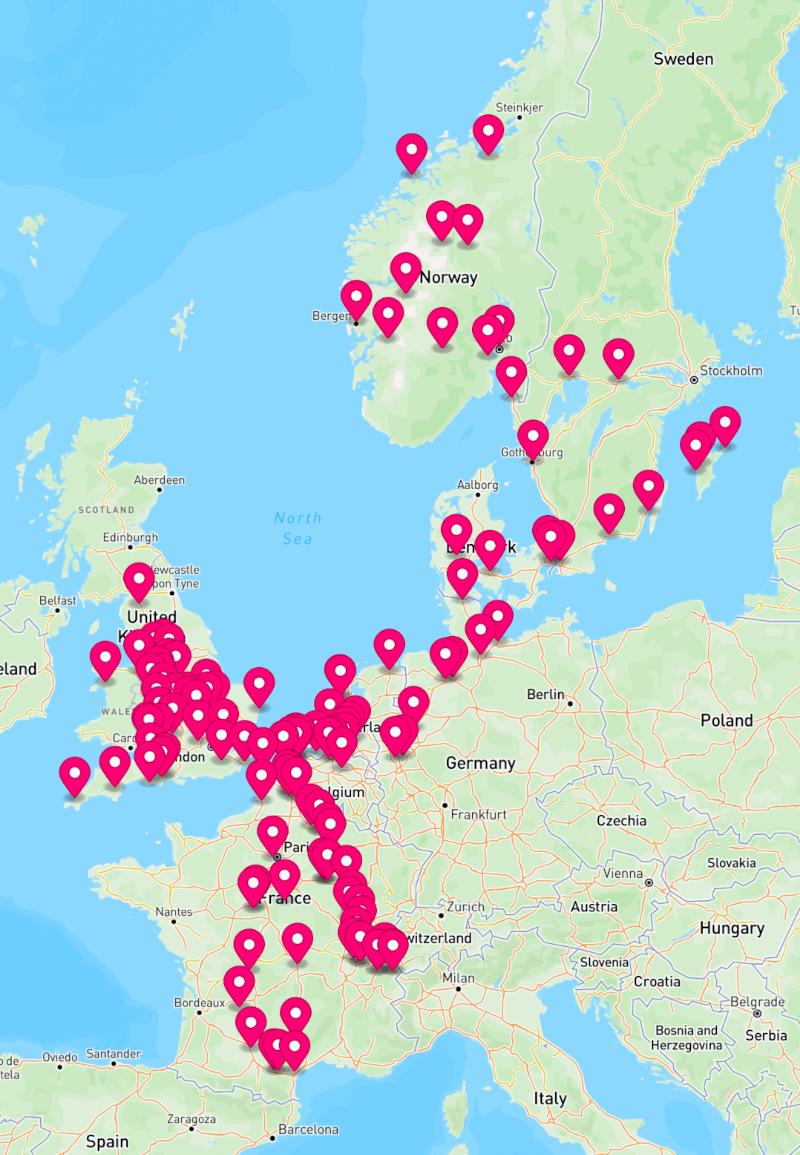 Electroverse charging history map