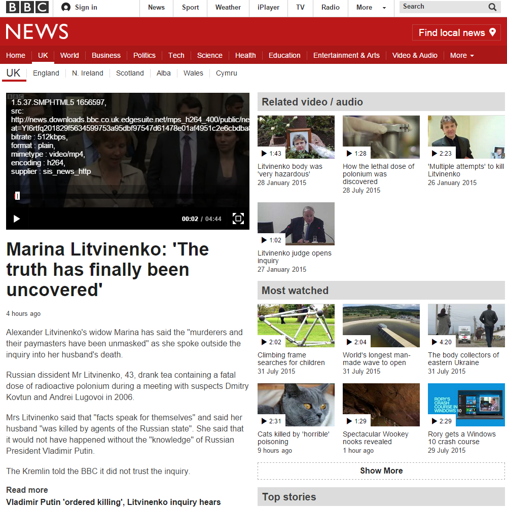 bbc news html5 player