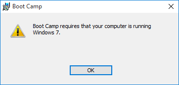 bootcamp error