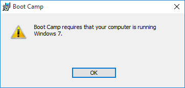 installing windows on mac bootcamp storage problem