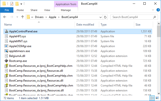 manually install bootcamp drivers windows 10